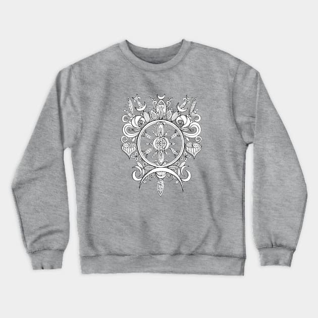 Crescents and Leaves Crewneck Sweatshirt by NicoleWhelan